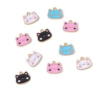 Zinc Alloy Enamel Pendants Cat gold color plated Unisex nickel lead & cadmium free Approx Sold By Bag