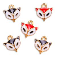 Zink legering emalje vedhæng, Zinc Alloy, Fox, guldfarve belagt, Unisex, flere farver til valg, nikkel, bly & cadmium fri, 13x13mm, Ca. 100pc'er/Bag, Solgt af Bag