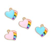 Zinc Alloy Enamel Pendants Heart gold color plated Unisex nickel lead & cadmium free Approx Sold By Bag