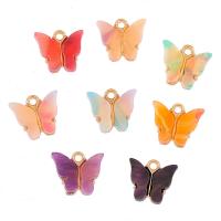 Acrylic Pendants Zinc Alloy with Acrylic Butterfly gold color plated Unisex nickel lead & cadmium free Approx Sold By Bag