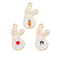 Zinc Alloy Enamel Pendants Rabbit gold color plated Unisex nickel lead & cadmium free Approx Sold By Bag