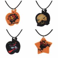 Collier Halloween, Acrylique, avec corde de cire, Halloween Design & styles différents pour le choix & pour femme, Longueur 15.75 pouce, Vendu par PC