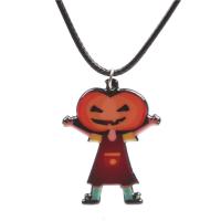 Collier Halloween, Acrylique, avec corde de cire, Halloween Design & styles différents pour le choix & pour femme, Longueur 15.75 pouce, Vendu par PC