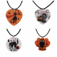 Collier Halloween, Acrylique, avec corde de cire, Halloween Design & styles différents pour le choix & pour femme, Longueur 15.75 pouce, Vendu par PC