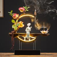 Backflow Incense Burner Porcelain handmade for home and office & durable & with LED light & multifunctional Sold By PC