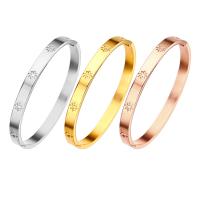 Partículas de acero Brazalete, Donut, Joyería & unisexo & micro arcilla de zirconia cúbica, más colores para la opción, 6mm, diámetro interior:aproximado 58mm, Vendido por UD