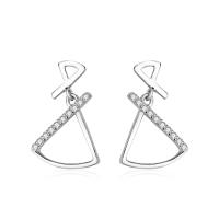 Cubic Zirconia micro pavimenta Sterling Silver Earring, 925 sterline d'argento, placcato, Micro spianare cubic zirconia & per la donna, nessuno, 16x11mm, Venduto da PC