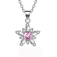 Kubieke Zircon Micro effenen Sterling zilveren ketting, 925 sterling zilver, silver plated, micro pave zirconia & voor vrouw, zilver, 450mm, Verkocht door PC