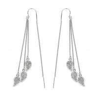 Orecchini 925 Sterling Silver Drop & Dangle, 925 sterline d'argento, Foglia, placcato, gioielli di moda & per la donna, nessuno, 140mm, Venduto da PC