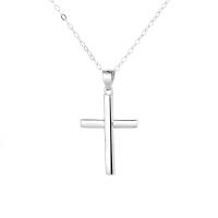 Sterling Silver Halsband, 925 sterling silver, Cross, silver pläterad, mode smycken & för kvinna, silver, 450mm, Säljs av PC