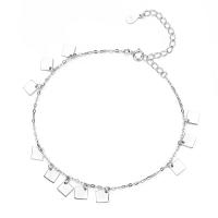 Faisean Sterling Silver Anklet, 925 Sterling Silver, dath airgid plated, jewelry faisin & do bhean, airgid, 230mm, Díolta De réir PC