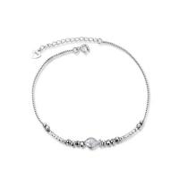 Mode Sterling zilveren Anklet, 925 sterling zilver, silver plated, mode sieraden & voor vrouw, zilver, 245mm, Verkocht door PC