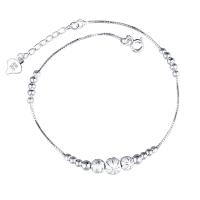 Bracelet en argent sterling à la mode, Argent sterling 925, Placage de couleur argentée, bijoux de mode & pour femme, argent, 245mm, Vendu par PC