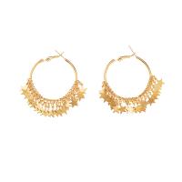 Zinc Alloy Oorbellen, Ster, gold plated, mode sieraden & voor vrouw, 52x60mm, Verkocht door pair