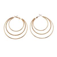 Zinc Alloy Oorbellen, gold plated, voor vrouw & hol, 60x60mm, Verkocht door pair