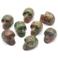 Fashion Dekoration, Ædelsten, Skull, Carved, Halloween Design & forskellige materialer til valg, flere farver til valg, 20x23x18mm, Solgt af PC