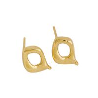 ottone componente orecchino a pendente, 14K pieno d'oro, DIY, dorato, 10x14.50mm, Venduto da coppia