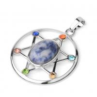 Gemstone Pendants Jewelry Zinc Alloy with Gemstone platinum color plated & Unisex nickel lead & cadmium free Sold By PC