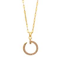 Kubieke Zirkoon Micro Pave Brass Ketting, Messing, met 5cm extender keten, Donut, gold plated, mode sieraden & micro pave zirconia & voor vrouw, gouden, nikkel, lood en cadmium vrij, 16.50mm, Lengte 40 cm, Verkocht door PC