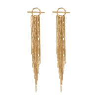 Fashion Fringe Oorbellen, Zinc Alloy, met Ijzer, plated, mode sieraden & voor vrouw, meer kleuren voor de keuze, nikkel, lood en cadmium vrij, 30x130mm, Verkocht door pair