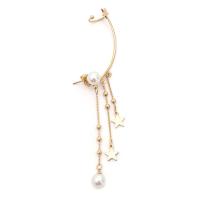 Trendy ear cuffs, Messing, met Plastic Pearl, Ster, gold plated, mode sieraden & voor vrouw, gouden, nikkel, lood en cadmium vrij, 20x100mm, Verkocht door PC