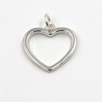 925 Sterling Sølv vedhæng, Heart, poleret, hule, oprindelige farve, 15x14.80mm, Solgt af PC