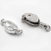 925 Sterling Silver connettori, 925 sterline d'argento, lucido, colore originale, 14x6.50mm, Venduto da PC