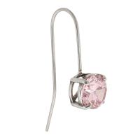 Boucle d'oreille goutte inox, Acier inoxydable 316, bijoux de mode & pavé de micro zircon & pour femme, couleur originale, 8x8mm,0.8mm,31mm, Vendu par PC