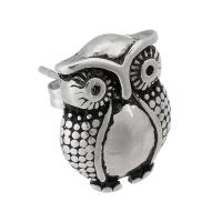 Stainless Steel Stud Øreringe, 316 Stainless Steel, Owl, mode smykker & for kvinde, oprindelige farve, 12x15x3mm, Solgt af PC