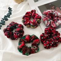 Hair Scrunchies Cloth Christmas Design & for woman 110mm Sold By PC