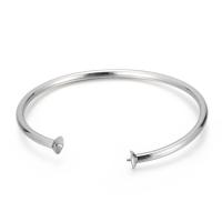 Cruach dhosmálta Bangle, 304 Cruach dhosmálta, DIY, dath bunaidh, 60*3mm, Díolta De réir PC