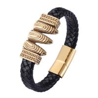 PU de microfibra Pulsera, con acero inoxidable 316, Bala, Joyería & longitud diferente para la opción & para hombre, más colores para la opción, 12mm, Vendido por UD