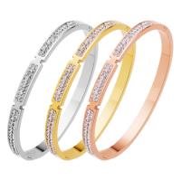 Partículas de acero Brazalete, Donut, Joyería & unisexo & micro arcilla de zirconia cúbica, más colores para la opción, 5mm, diámetro interior:aproximado 60mm, Vendido por UD