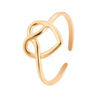 Titanium Steel Finger Ring Heart Vacuum Ion Plating fashion jewelry & for woman & hollow Sold By PC