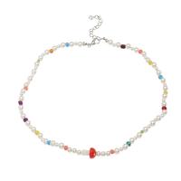 Seed verre collier de perles, perle de plastique, avec Seedbead, avec 2.16inch chaînes de rallonge, champignon, Style coréen & pour femme, Longueur Environ 16.5 pouce, Vendu par PC