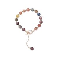 Braccialetti in cristallo naturale, quarzo naturale, with lega in zinco, placcato color oro, per la donna, multi-colore, Lunghezza Appross. 6.1 pollice, Venduto da PC