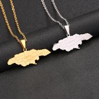 Stainless Steel Jewelry Necklace 304 Stainless Steel Map Vacuum Ion Plating fashion jewelry & Unisex Length Approx 20 Inch Sold By PC