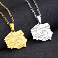 Stainless Steel Jewelry Necklace 304 Stainless Steel Map Vacuum Ion Plating fashion jewelry & Unisex Length Approx 20 Inch Sold By PC