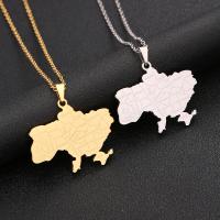 Stainless Steel Jewelry Necklace 304 Stainless Steel Map Vacuum Ion Plating fashion jewelry & Unisex Length Approx 20 Inch Sold By PC