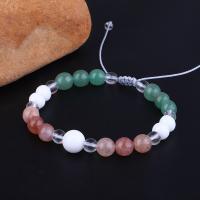 Gemstone Armbånd, Terylene Cord, med Ædelsten, mode smykker & for kvinde, flerfarvede, Solgt Per 15-30 cm Strand