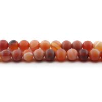 Φυσικό χάντρες Agate Lace, δαντέλα αχάτη, Γύρος, γυαλισμένο, DIY & διαφορετικό μέγεθος για την επιλογή & παγωμένος, κόκκινος, Sold Per Περίπου 38 cm Strand