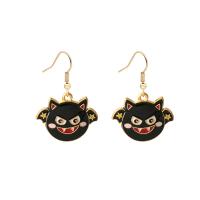 Zinc Alloy Drop Earring, gold plated, Halloween ontwerp & verschillende stijlen voor de keuze & voor vrouw & glazuur, gemengde kleuren, nikkel, lood en cadmium vrij, 26x38mm, Verkocht door pair