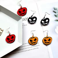 Akryl Drop Earring, med Zinc Alloy, sølvfarvet forgyldt, Halloween Design & for kvinde, flere farver til valg, 50mm, Solgt af par