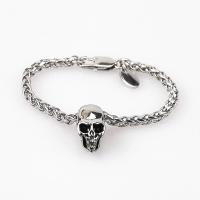 Bracciale gioielli in acciaio inossidabile, 304 acciaio inox, Teschio, lucido, Design di Halloween & unisex, colore originale, Lunghezza 7.1 pollice, Venduto da PC