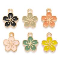 Zinc Alloy émail Pendants, alliage de zinc, Cerise oriental, Placage de couleur d'or, DIY, plus de couleurs à choisir, protéger l'environnement, sans nickel, plomb et cadmium, 15x12mm, Vendu par PC