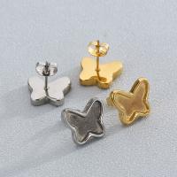 Roestvrij staal Earring bericht, 304 roestvrij staal, Vlinder, DIY & verschillende grootte voor keus & voor vrouw, meer kleuren voor de keuze, 10*8mm,14*12mm, Verkocht door pair