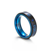 Titantium Steel Finger Ring, Titanium Steel, különböző méretű a választás & az ember & zománc & cirkónia, 8x3.30mm, Által értékesített PC