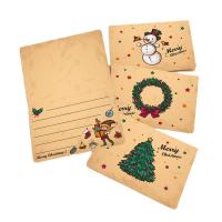 Tarjeta de felicitación de Navidad, Papel, Rectángular, Impresión, Joyas de Navidad, 115x88mm, 9PCs/Set, Vendido por Set