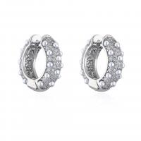 Orecchini cerchietti Hoop ottone, placcato, Micro spianare cubic zirconia & per la donna & con perla di plastica, nessuno, 20x20mm, Venduto da coppia