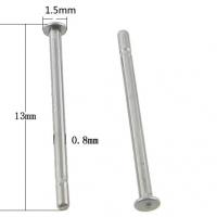 Stainless Steel Øreringe Indlæg, 316 Stainless Steel, oprindelige farve, 1.50x13x0.80mm, 8000pc'er/Bag, Solgt af Bag